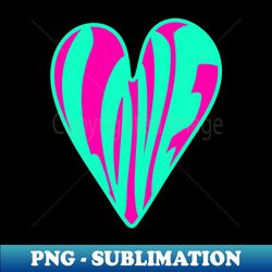 Hippie Style Love Heart Turquoise and Pink - Exclusive Sublimation Digital File - Capture Imagination with Every Detail