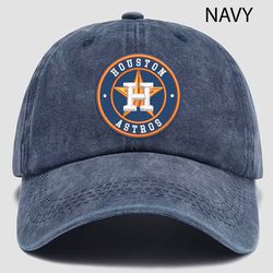 MLB Houston Astros Embroidered Distressed Hat, MLB Astros Embroidered Hat, MLB Football Team Vintage Hat