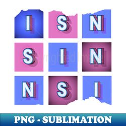 sin - white letters in blue and red boxes tender paper - exclusive png sublimation download - enhance your apparel with stunning detail