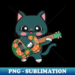 Cat Playing Ukulele - Signature Sublimation PNG File - Boost Your Success with this Inspirational PNG Download