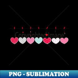 hanging love Valentines retro hearts - Sublimation-Ready PNG File - Bold & Eye-catching