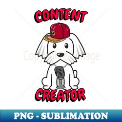 Cute white dog is a content creator - Signature Sublimation PNG File - Revolutionize Your Designs