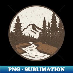 pine tree nature vintage landscape - png transparent digital download file for sublimation - instantly transform your sublimation projects