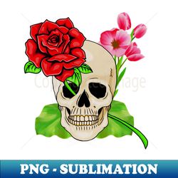Skull Rose Floral Tropical Skulls - Premium Sublimation Digital Download - Perfect for Creative Projects