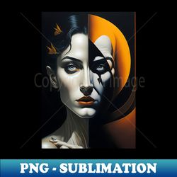 illustration of Good and bad woman face - Sublimation-Ready PNG File - Perfect for Creative Projects