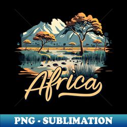 Beautiful African Landscape - PNG Transparent Digital Download File for Sublimation - Enhance Your Apparel with Stunning Detail