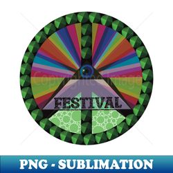 Festival of Music - green pyramids - PNG Transparent Digital Download File for Sublimation - Capture Imagination with Every Detail
