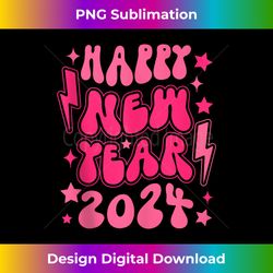 Happy New Year 2024 - Retro Groovy New Years Eve Party Tank - Contemporary PNG Sublimation Design - Crafted for Sublimation Excellence
