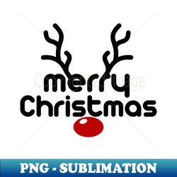 Merry Christmas Reindeer Antler Rudolph Nose Shirt - PNG Transparent Digital Download File for Sublimation - Enhance Your Apparel with Stunning Detail