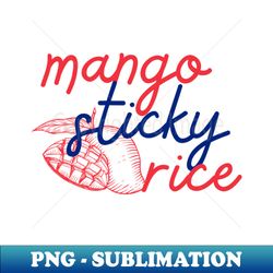 mango sticky rice - Thai red and blue - Flag color - with sketch - Signature Sublimation PNG File - Spice Up Your Sublimation Projects