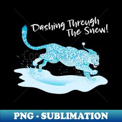 Dashing Through the Snow Leopard - Elegant Sublimation PNG Download - Unleash Your Creativity