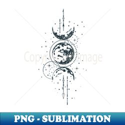 Hand Drawn Mystical Moon - PNG Transparent Digital Download File for Sublimation - Bring Your Designs to Life