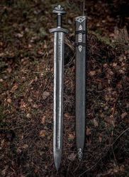 Viking Sword | Custom Handmade Damascus Steel Ready to Battle viking Sword With Scabbard | Gift For Him