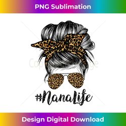 Nana Life Hair Bandana Glasses Leopard Print Mother's - Urban Sublimation PNG Design - Pioneer New Aesthetic Frontiers