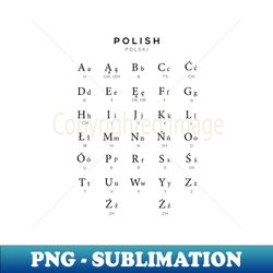 Polish Alphabet Chart Poland Language Chart White - Unique Sublimation PNG Download - Vibrant and Eye-Catching Typography