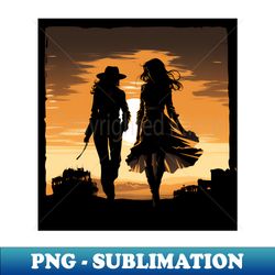 two girls walking against a sunset backdrop - aesthetic sublimation digital file - perfect for sublimation art