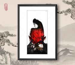 Art Print Dark Lotus inspired by Mo Dao Zu Shi / A4 / Forget About Regrets / Lan Wangji / Wei Wuxian