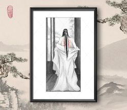 Art Print Injured inspired by Mo Dao Zu Shi / A4 / Forget About Regrets / Lan Wangji / Wei Wuxian