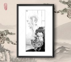 Art Print Incense burner inspired by Mo Dao Zu Shi / Forget About Regrets / Lan Wangji / Wei Wuxian
