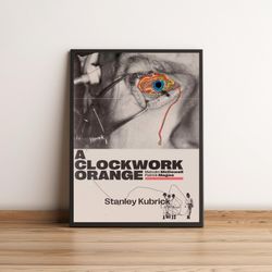 Clockwork Orange Poster, Retro-Vintage Poster, Movie Poster, Retro Vintage Art Print, Kubrick Wall Art, Home Decor, Art