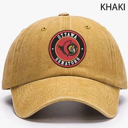 NHL Ottawa Senators Embroidered Distressed Hat, NHL Ottawa Senators Embroidered Hat, NHL Logo Vintage Hat