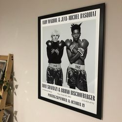 warhol and basquiat vintage boxing canvas noframed, gift