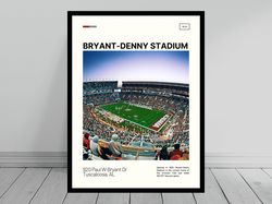Bryant-Denny Stadium Print  Alabama Football Poster  Crimson Tide College Stadium Poster   Oil  Modern Art   Travel Art-