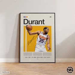 Kevin Durant Poster, Phoenix Suns Poster, NBA Poster, Sports Poster, Mid Century Modern, NBA Fans, Basketball Gift, Spor