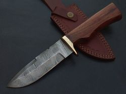 CUSTOM HAND MADE DAMASCUS STEEL BOWIE KNIFE ROSEWOOD HANDLE