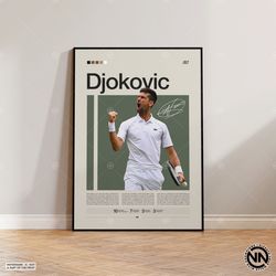 Novak Djokovic Poster, Tennis Poster, Motivational Poster, Sports Poster, Modern Sports Art, Tennis Gifts, Minimalist Po