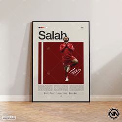 mohamad salah poster, egyptian footballer print, soccer gifts, sports poster, football poster, soccer wall art, sports b