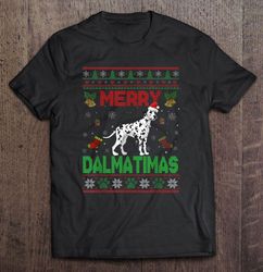 Merry Dalmatimas Santa Hat Christmas V-Neck T-Shirt