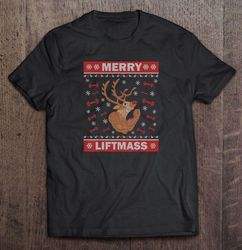 Merry Liftmas Muscle Reindeer Christmas TShirt Gift