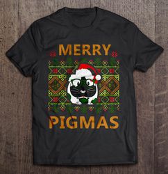 Merry Pigmas Three Guinea Pig Christmas Lights TShirt