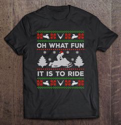oh what fun it is to ride snowmobile rider silhouette christmas gift tshirt