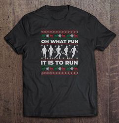 oh what fun it is to run funny runner christmas2 tshirt