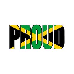 JAMAICA Proud Flag text word art 1 vector .eps, .dxf, .svg .png. Vinyl Cutter Ready, T-Shirt, CNC clipart graphic 0959