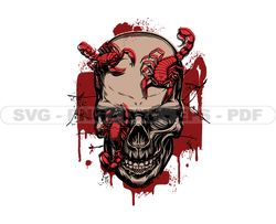 Skull Tshirt Design Bundle, Skull SVG PNG, Skull In The Wall File, DTG, DTF, Instant Download 80