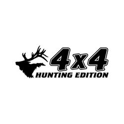 4x4 Hunting Edition Elk Hunter vector .eps, .dxf, .svg .png Vinyl Cutter Ready, T-Shirt, CNC clipart graphic 0345