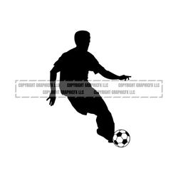 Male Soccer Player INSTANT DOWNLOAD 1 vector .eps, svg, & a .png Vinyl Cutter Ready, T-Shirt, CNC clipart graphic 2204