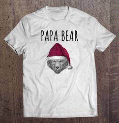Papa Bear Santa Hat Christmas Shirt