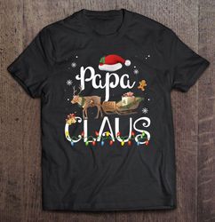 Papa Claus Santa Hat Reindeer Christmas Lights Shirt