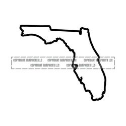 Florida State Outline INSTANT DOWNLOAD 1 vector .eps, .dxf, .svg .png. Vinyl Cutter Ready, T-Shirt, CNC clipart graphic 2045