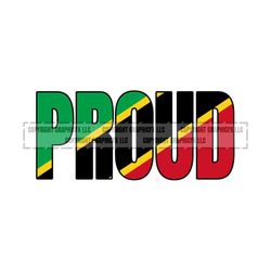 Saint Kitts Proud Flag text word art vector .eps, .dxf, .svg .png. Vinyl Cutter Ready, T-Shirt, CNC clipart graphic 1115
