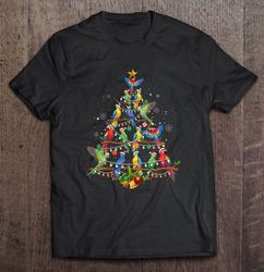 Parrot Santa Hat Christmas Tree V-Neck T-Shirt