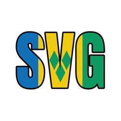 SVG Saint Vincent and the Grenadines Flag text word art Island vector .eps, .dxf, .svg .png. Vinyl Cutter T-Shirt, CNC clipart graphic 0844