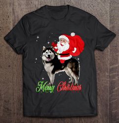 Merry Christmas Santa Claus Riding Shih Tzu Tee T-Shirt