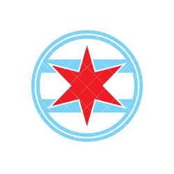 Chicago City Flag Round roundel vector .eps, .dxf, .svg .png .pdf Vinyl Cutter Ready, T-Shirt, Illinois Flags CNC clipart graphic 2312