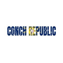 Conch Republic Flag Word Art Key West sign vector .eps, .svg, .dxf & 1 .png Vinyl Cutter Ready, T-Shirt, clipart graphic  Florida 2353