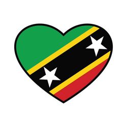 Saint Kitts Flag Heart vector .eps, .dxf, .svg .png. Vinyl Cutter Ready, T-Shirt, CNC clipart graphic 1010